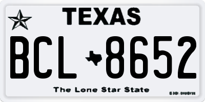 TX license plate BCL8652