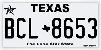 TX license plate BCL8653
