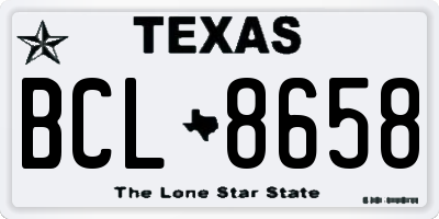 TX license plate BCL8658