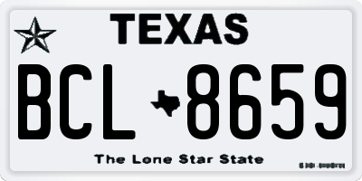 TX license plate BCL8659
