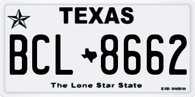 TX license plate BCL8662