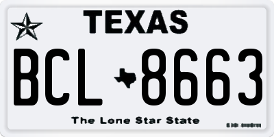 TX license plate BCL8663