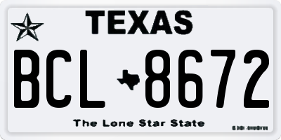 TX license plate BCL8672