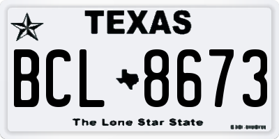 TX license plate BCL8673