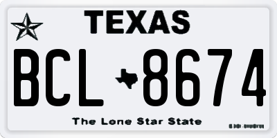 TX license plate BCL8674