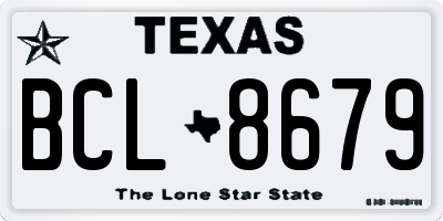 TX license plate BCL8679