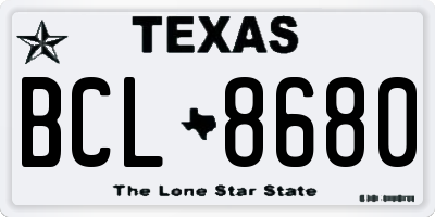 TX license plate BCL8680