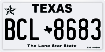 TX license plate BCL8683