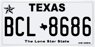 TX license plate BCL8686