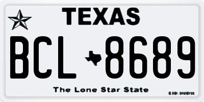 TX license plate BCL8689