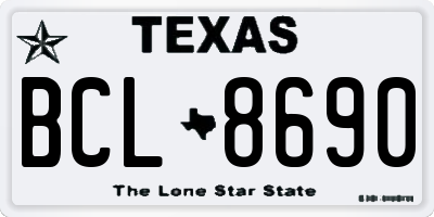 TX license plate BCL8690