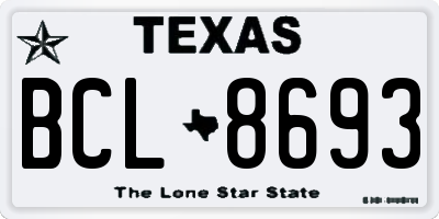 TX license plate BCL8693