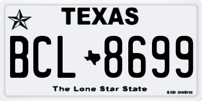 TX license plate BCL8699