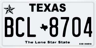 TX license plate BCL8704