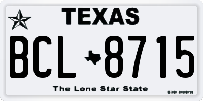 TX license plate BCL8715
