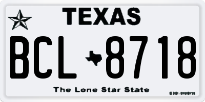 TX license plate BCL8718