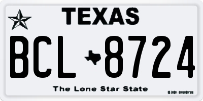 TX license plate BCL8724