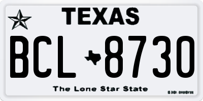 TX license plate BCL8730