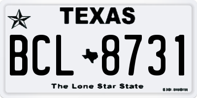 TX license plate BCL8731