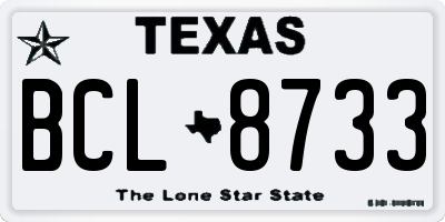 TX license plate BCL8733