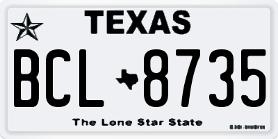 TX license plate BCL8735