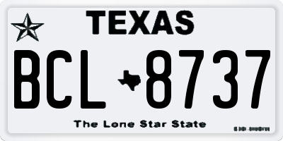 TX license plate BCL8737