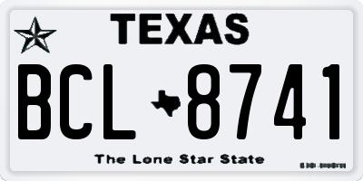 TX license plate BCL8741