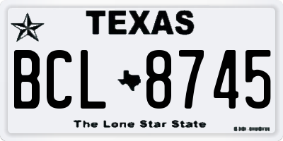 TX license plate BCL8745