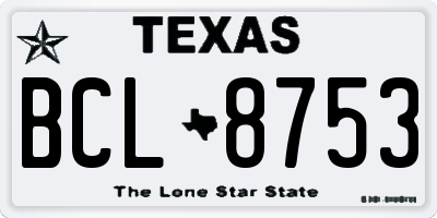 TX license plate BCL8753