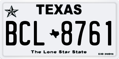 TX license plate BCL8761
