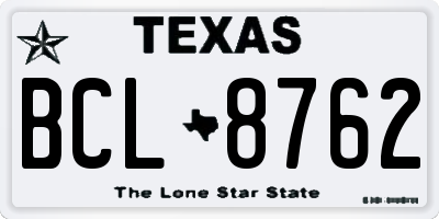 TX license plate BCL8762