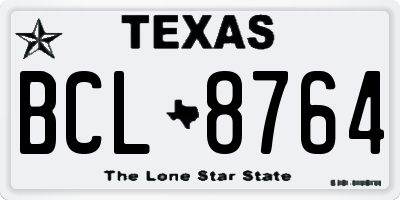 TX license plate BCL8764
