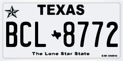 TX license plate BCL8772