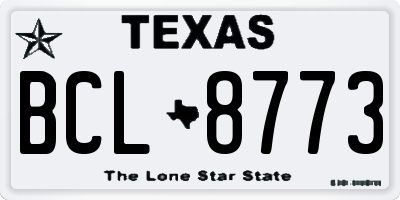 TX license plate BCL8773