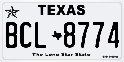 TX license plate BCL8774