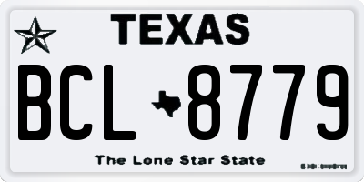 TX license plate BCL8779