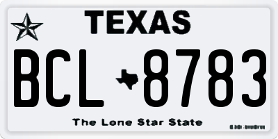 TX license plate BCL8783