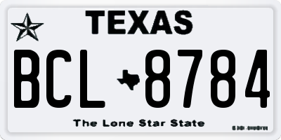 TX license plate BCL8784