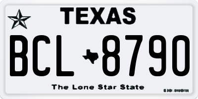 TX license plate BCL8790