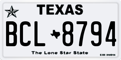 TX license plate BCL8794
