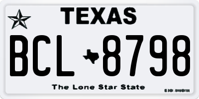 TX license plate BCL8798
