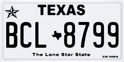 TX license plate BCL8799