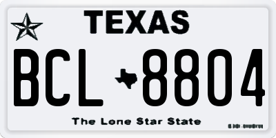 TX license plate BCL8804