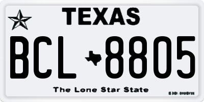 TX license plate BCL8805