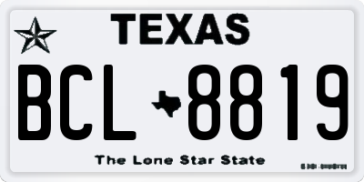 TX license plate BCL8819