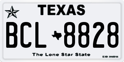 TX license plate BCL8828