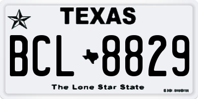 TX license plate BCL8829