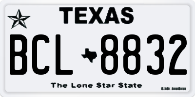 TX license plate BCL8832