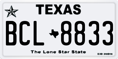 TX license plate BCL8833