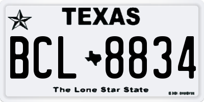 TX license plate BCL8834